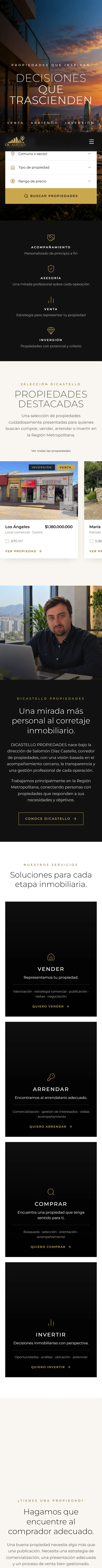 Página completa de Di Castello en celular